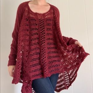 Sweater/ cardigan mix sweater